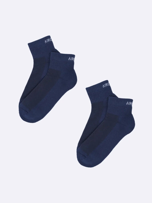 Two pairs of premium cotton cushioned high ankle socks by Air Garb